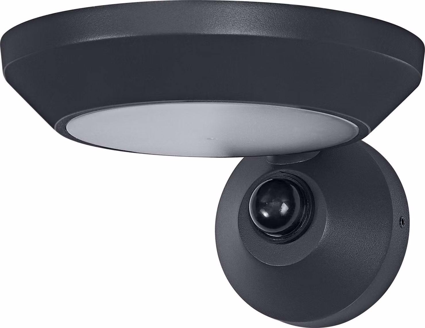 Lampada da esterno OSRAM per pareti, colore antracite, 12,5 W, 930 lm, 3000 K, angolo di illuminazione di 100°, grado di protezione IP65, durata di 50.000 ore, sensore di movimento PIR, diffusore in vetro