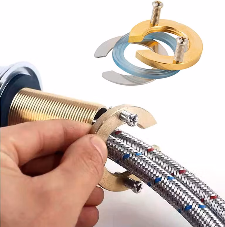 Bullone di fissaggio per rubinetto da cucina, diametro 31 mm, per installazione su un solo foro, con sistema anti-allentamento, adatto per cucina e bagno
