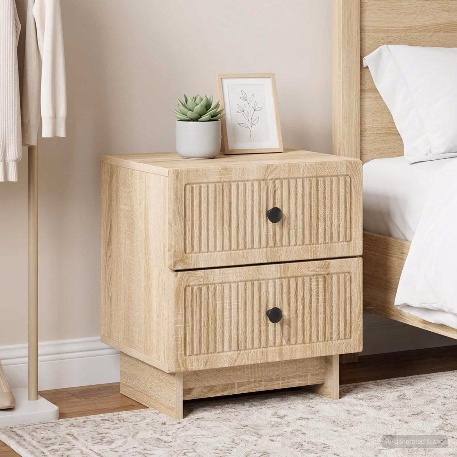 Set di 2 Armadi da Notte vidaXL in Rovere Sonoma, L: 43 cm, P: 34,5 cm, H: 47,5 cm