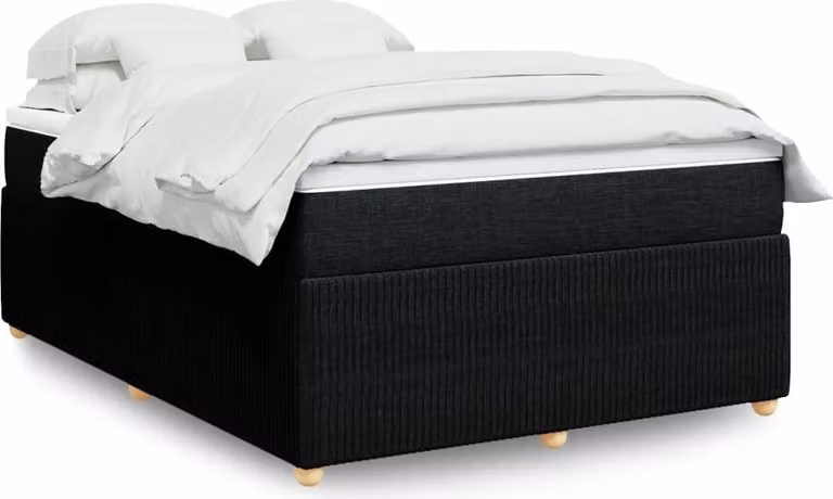 Maison Exclusive - Letto boxspring con materasso nero 140x200 cm Tessuto