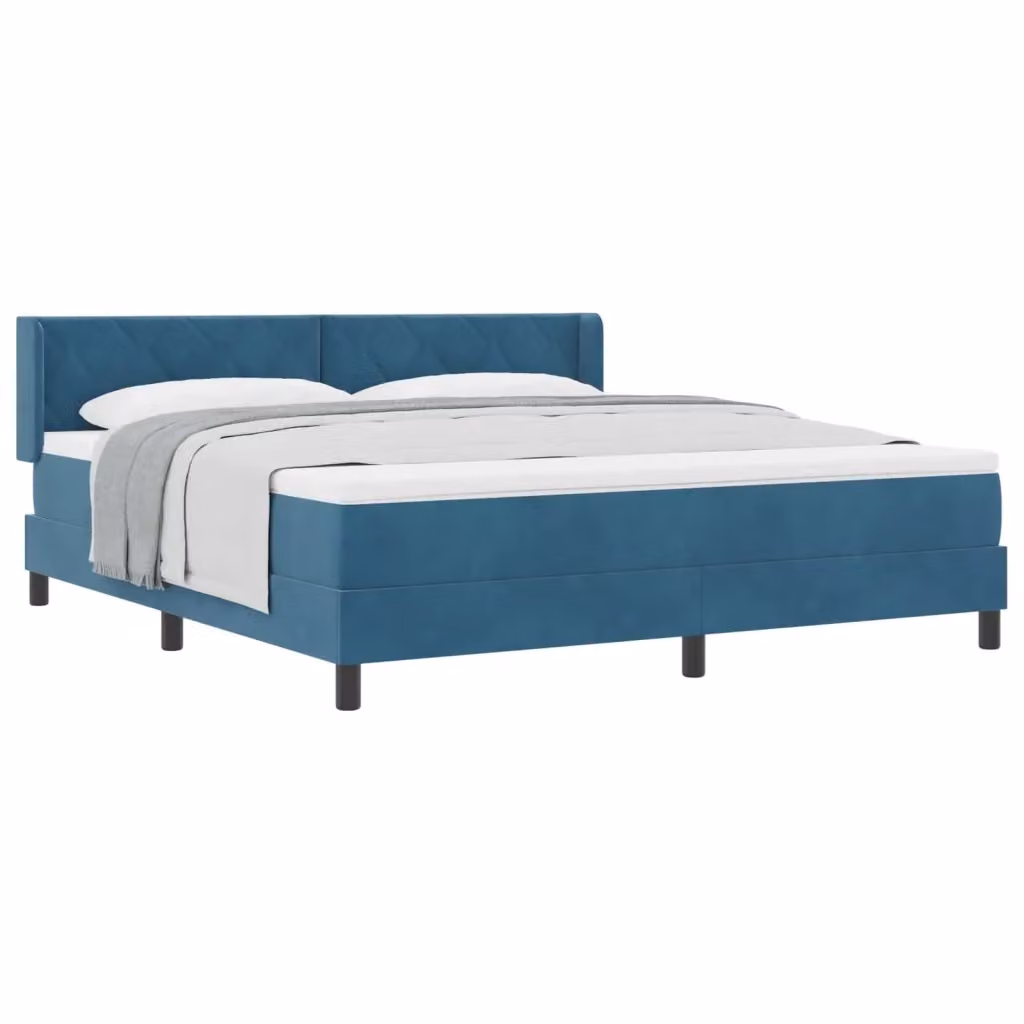Letto Ibrido con Testiera in Velluto Blu vidaXL L: 180 cm, P: 200 cm, H: 203 cm – 2