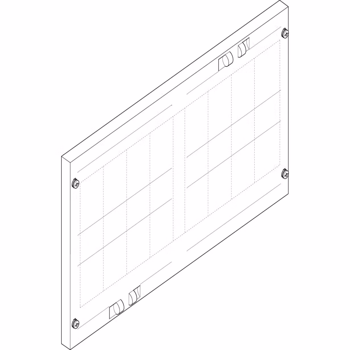 Piastra di copertura ABN 500x300 mm 2FB/2RE_D02 perforata per 16 D02 in posizione orizzontale FAP22674N