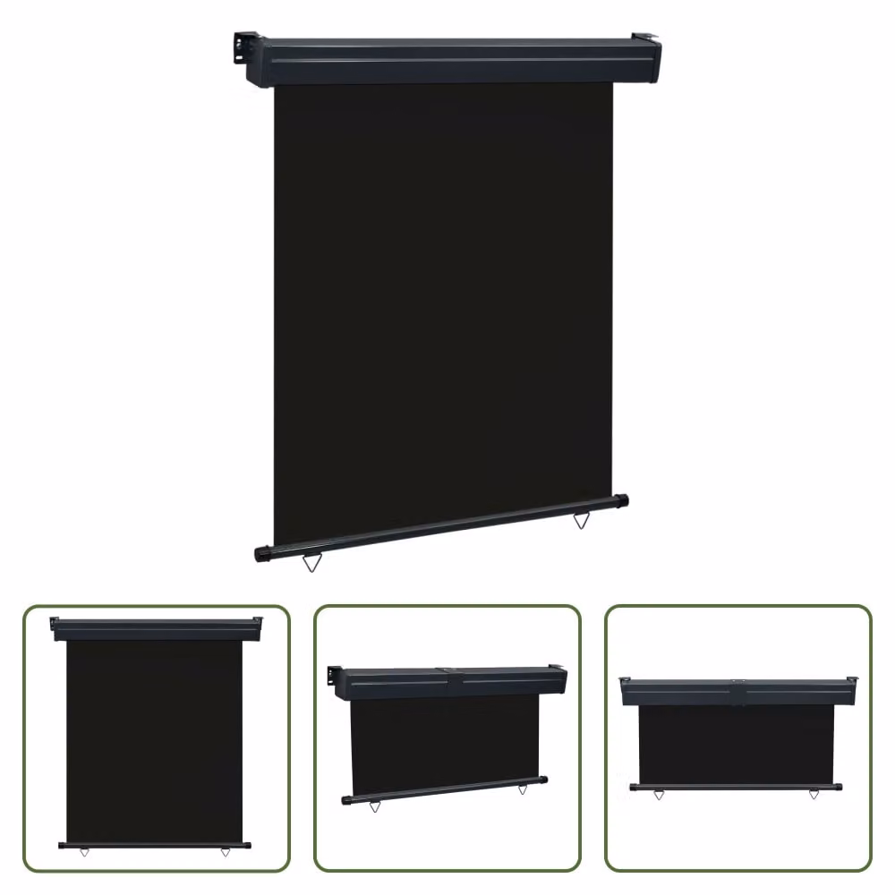 The Living Store Tenda laterale per balcone 145x250 cm Nero