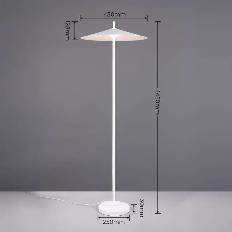 Trio Lighting Lampada da terra a LED Amalo, dimmerabile, Bianco / Opale, Soggiorno / Sala da pranzo, Metallo, Moderno, Lampada LED da terra