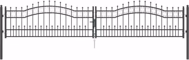 Cancello con Punta a Lancia KAMPEN 404 x 75 cm Acciaio Grigio CFW6962732
