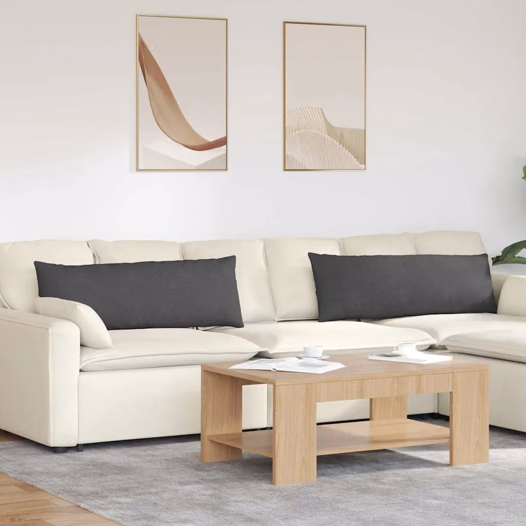 Set di 2 cuscini da divano vidaXL in velluto a coste grigio, L 120 cm x P 40 cm x H 40 cm
