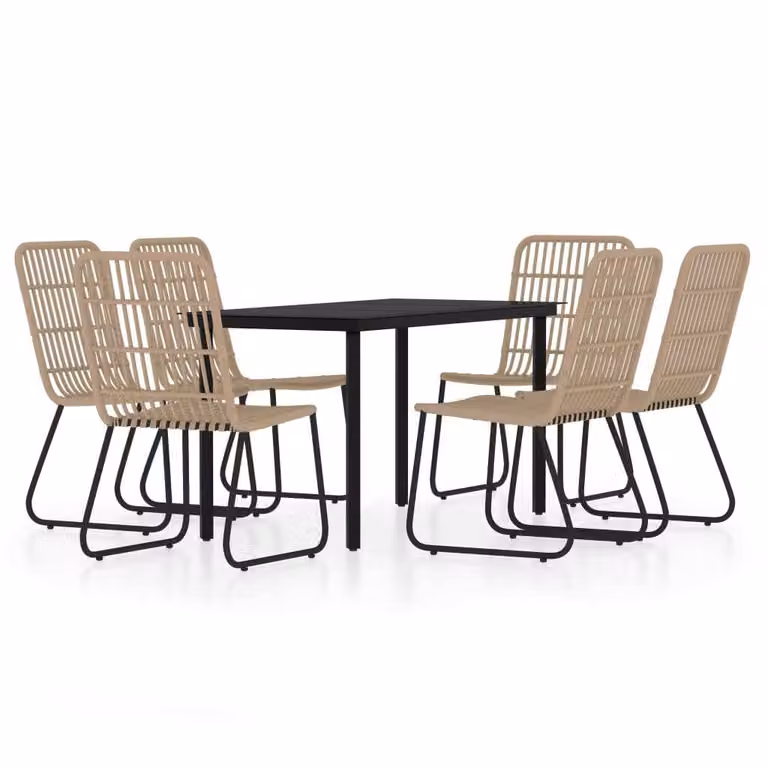 Set Mobili da Pranzo da Giardino 7 pz Rovere