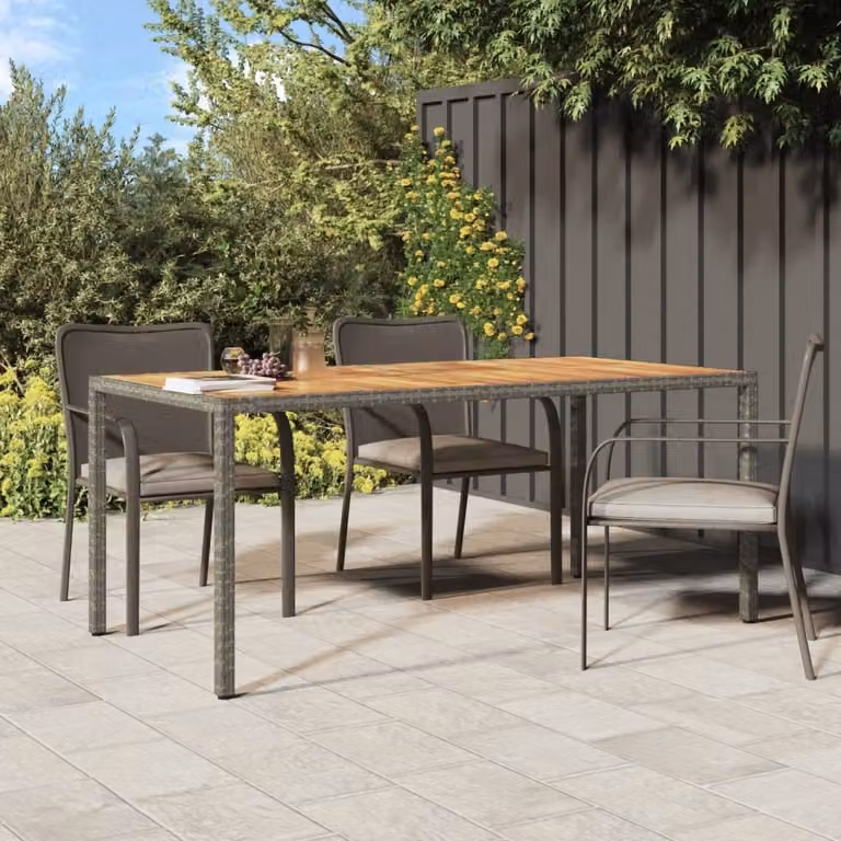 Maison Exclusive - Tavolo da giardino 190x90x75 cm in polyrattan e legno di acacia, grigio