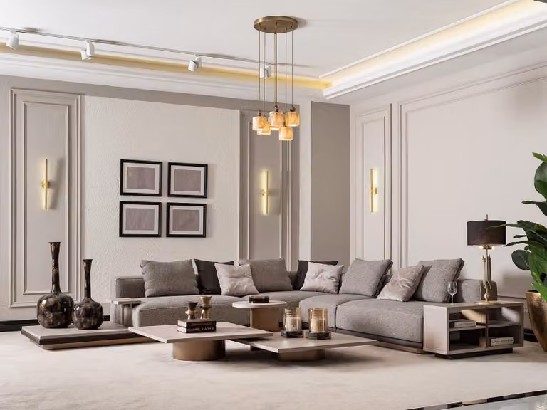 Ecksofa L-Form Wohnlandschaft Polstersofa Stoffsofa Grau Modern Sofa