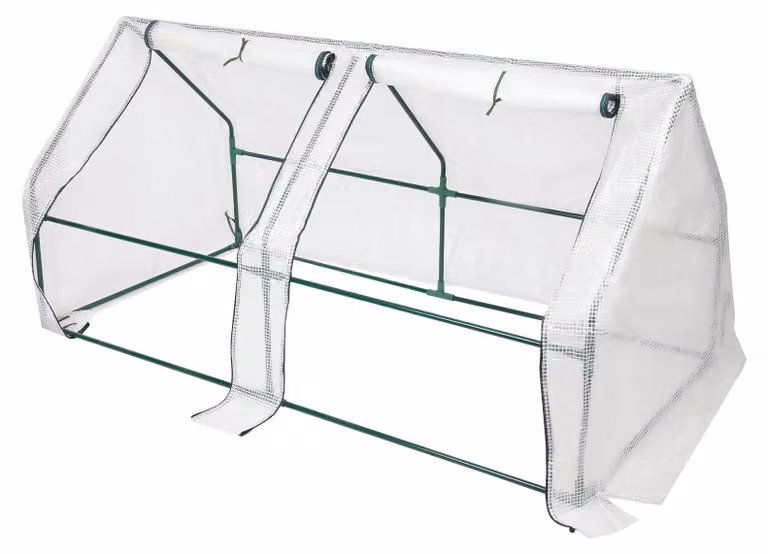 Mini serra - Tenda per la coltivazione di piante - Rivestimento in polietilene - Struttura in ferro - Impermeabile e resistente alla ruggine - Finestra scorrevole - Adatta per giardino e balcone - Verde/bianco