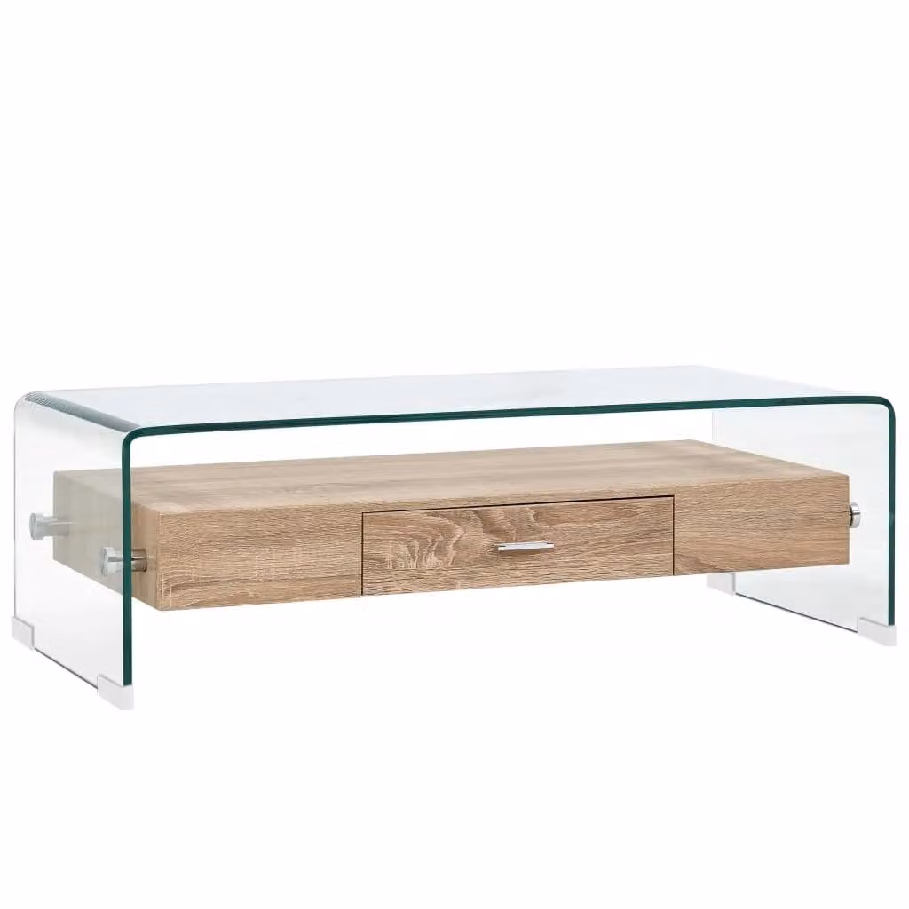 vidaXL Tavolino trasparente 98×45×31 cm in vetro temperato - Tavolino - Tavolini - Tavolino - Tavoli laterali