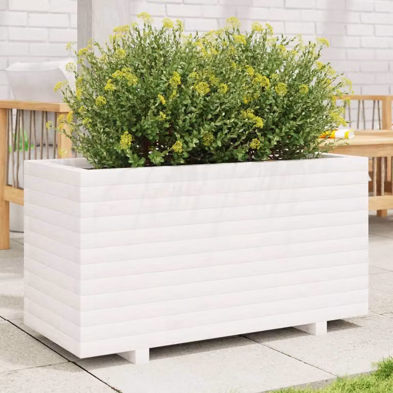 Fioriera da giardino vidaXL in legno di pino bianco L: 90 cm, P: 40 cm, H: 49,5 cm