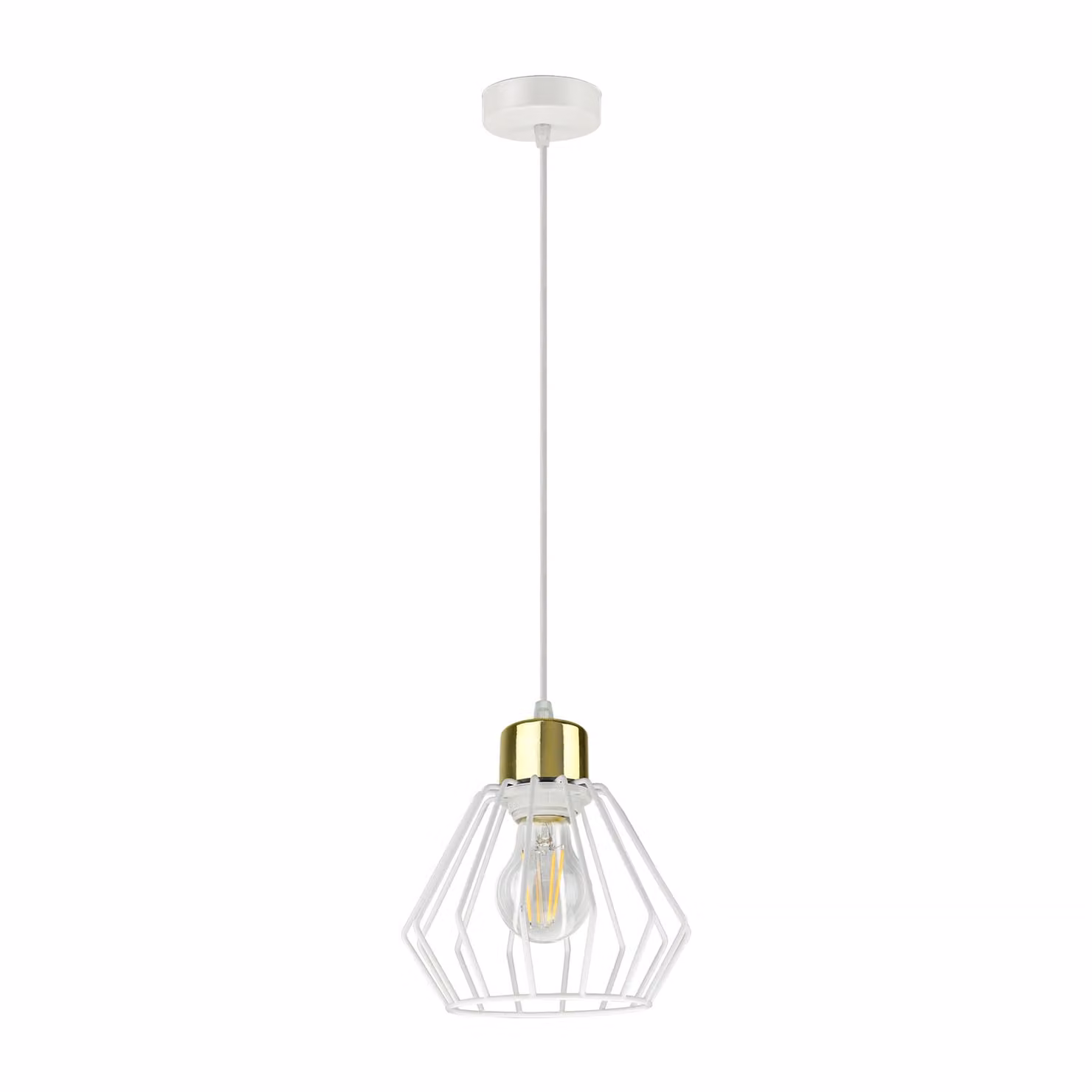 ADVITI Waya apparecchio a sospensione AD-LD-6345WE27M, E27, 60W, bianco/oro