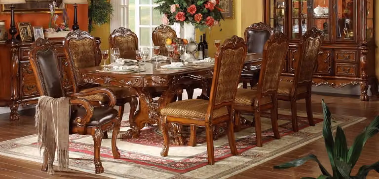 Königlicher Esstisch Tisch Tische Holztisch Klassischer Barock Rokoko Esszimmer