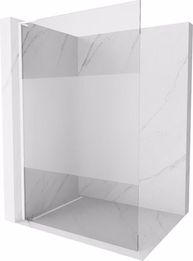 Mexen Kioto L parete doccia Walk-in 120 x 200 cm, trasparente/opaco, bianco - 800-120-103-20-35
