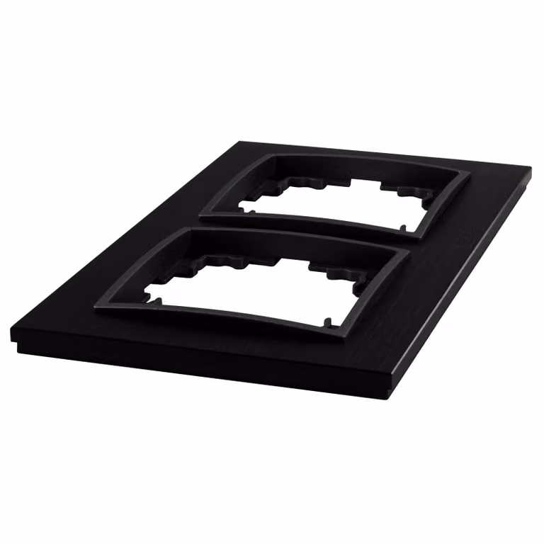 Cornice MCPOWER, FLAIR, a 2 ganci, alluminio nero, cornice di copertura per prese di corrente