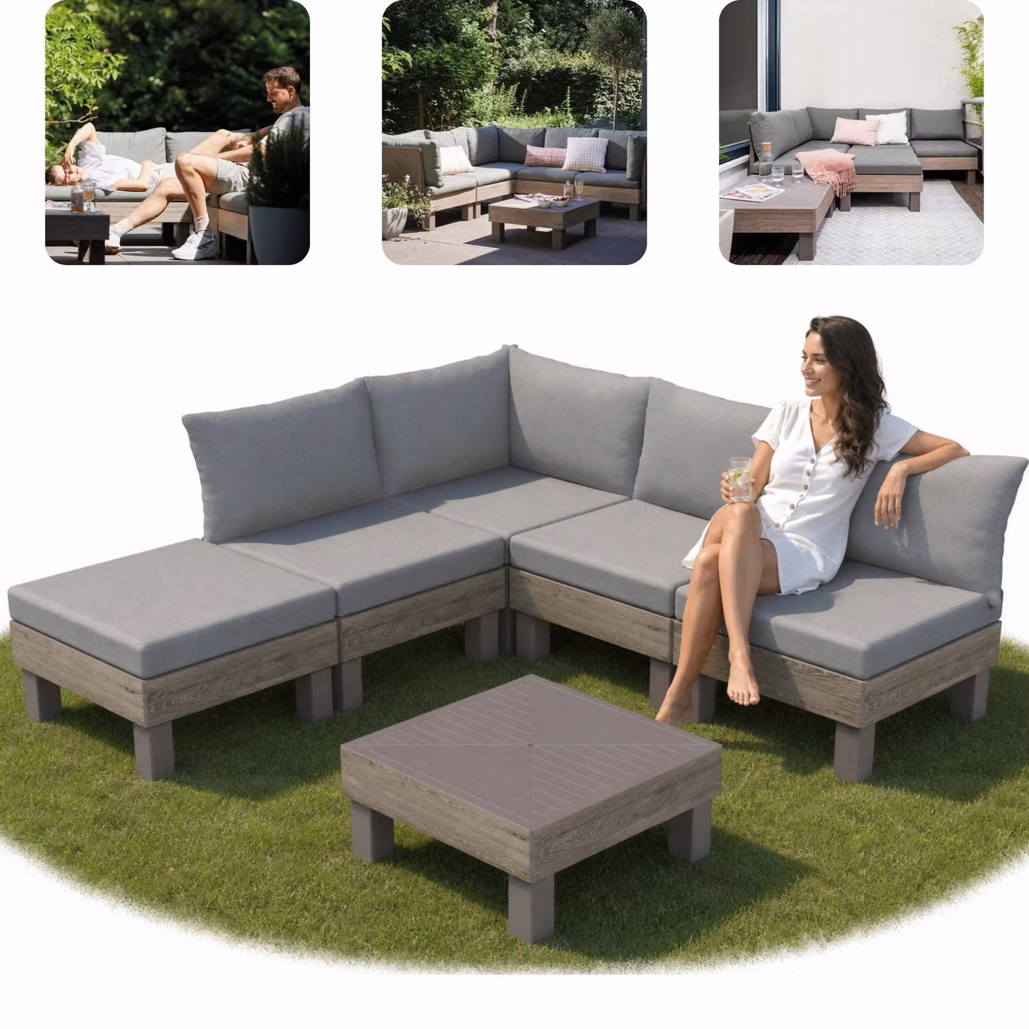 Set modulare Keter Elements a 5 moduli in noce
