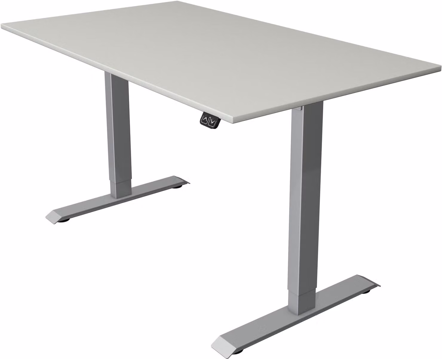 Tavolo da seduta/in piedi Move 1 regolabile elettricamente in altezza fino a 123 cm LxP 140x80 cm grigio chiaro/argento