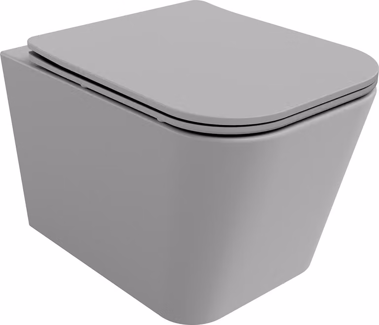 Mexen Teo wc Rimless con sedile a chiusura rallentata slim, duroplast, grigio chiaro opaco - 30854061