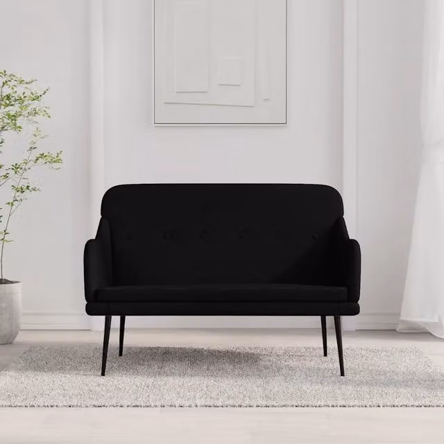 Panca-Sgabello Nera 110x76x80 cm in Tessuto