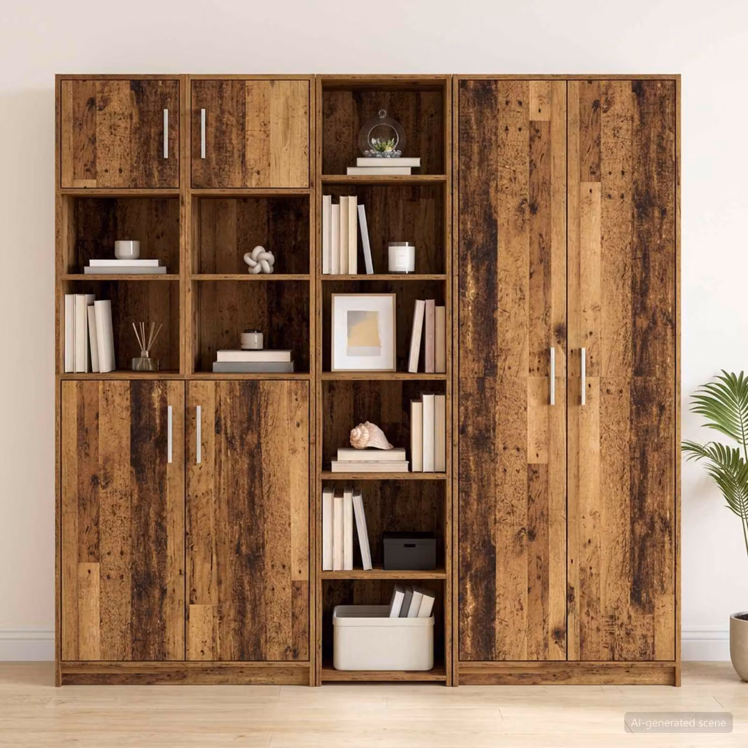 Credenza moderna vidaXL in legno marrone con ripiani interni e ante a battente L/P/H: 40 x 41 x 185 cm