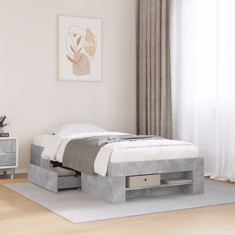 vidaXL Giroletto in Legno Multistrato Grigio L: 78 cm, P: 193 cm, H: 33 cm