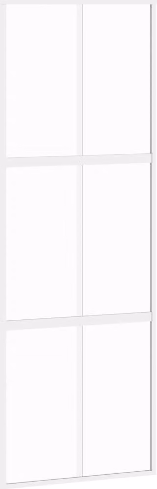 Porta Scorrevole Bianca 76x205 cm Vetro Temperato e Alluminio