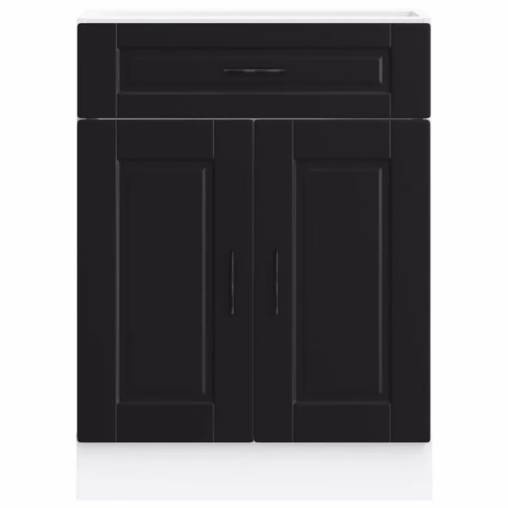 Mobile da cucina moderno nero in legno composito L: 60 cm, P: 46 cm, H: 81,5 cm – 2