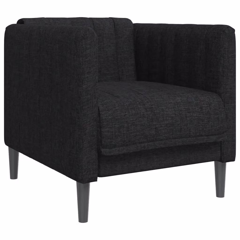 Poltrona moderna nera in tessuto con braccioli vidaXL – 2
