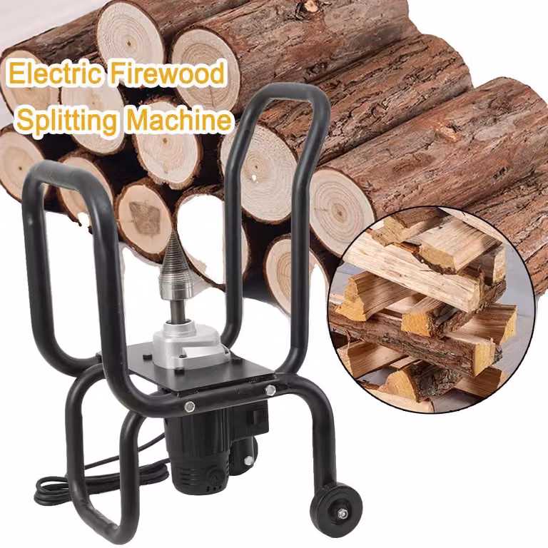 Spaccatutto elettrico, 2000W, 420 giri/minuto, diametro massimo del legno spaccabile: 20 cm, struttura in acciaio, dimensioni: 33x32,5x60,5 cm