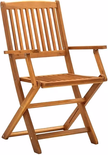 Sedie da Giardino Pieghevoli 4 pz | Sedie da Esterno in Legno Massello d'Acacia