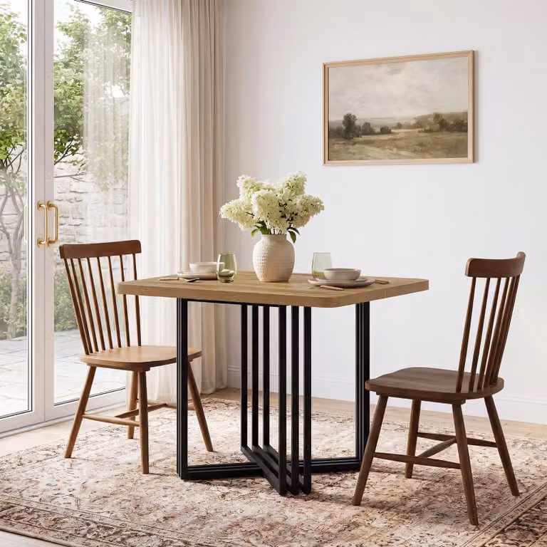 Tavolo da pranzo lungo 140 cm, adatto per 4 persone, tavolo da cucina in stile rustico realizzato in legno con gambe in metallo, tavoli da pranzo rustici per la casa, per la sala da pranzo, ideali per piccoli ambienti