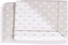 Set di lenzuola per culla Italbaby Next2Me Forever a pois, 3 pezzi, tortora e beige