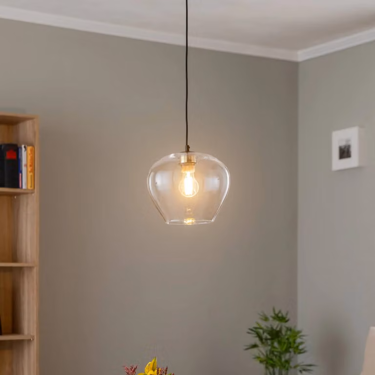 Lampada a sospensione in vetro Kaja Argon, dimmerabile, Chiaro / Trasparente, Soggiorno / Sala da pranzo, Vetro, Moderno, Lampada a sospensione