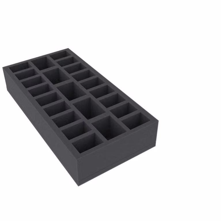 Inserto in schiuma con 23 scomparti per giochi da tavolo, 295 x 147,5 x 55 mm