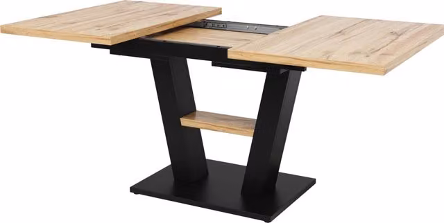 Tavolo da pranzo allungabile in MDF e metallo 118-157x70x75 cm, colore legno