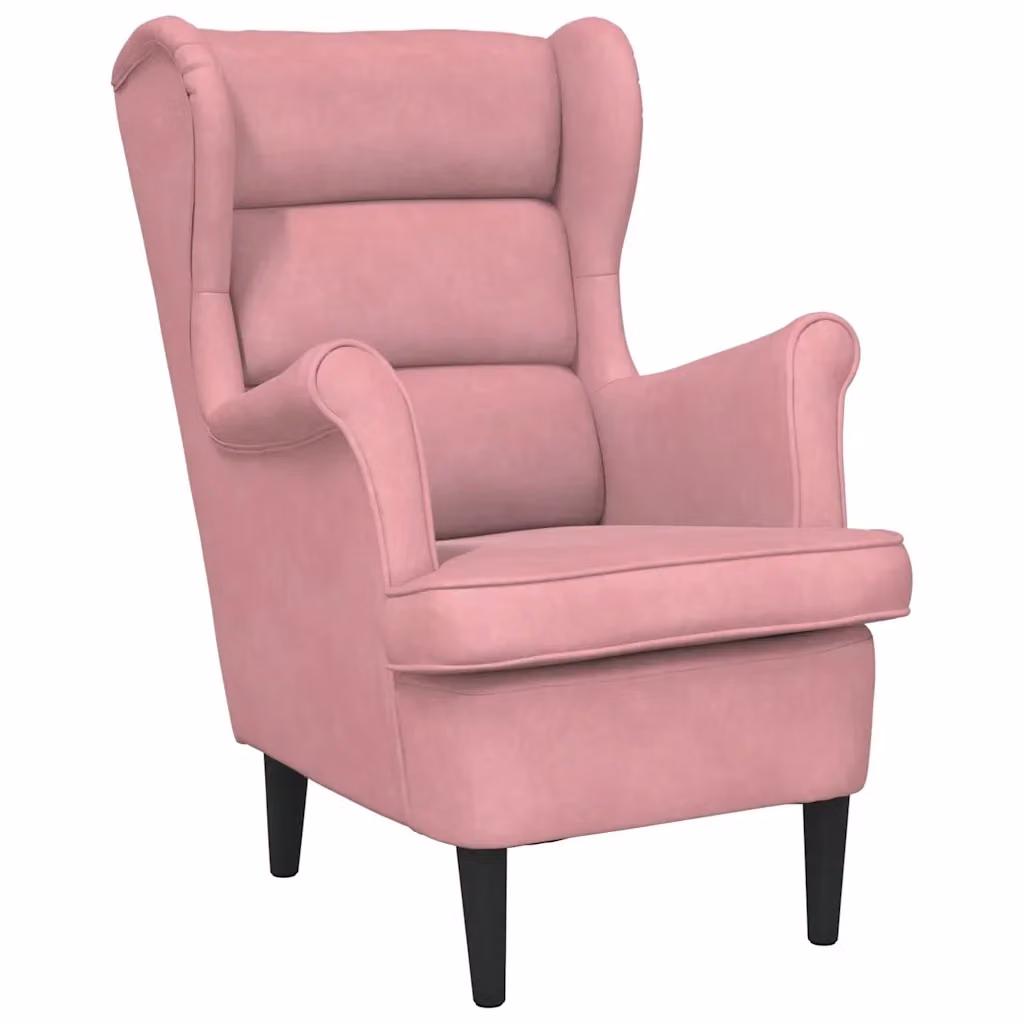 Poltrona moderna in velluto rosa con braccioli DESIGN IN 921926 L: 84 cm, P: 74 cm, H: 100 cm – 2