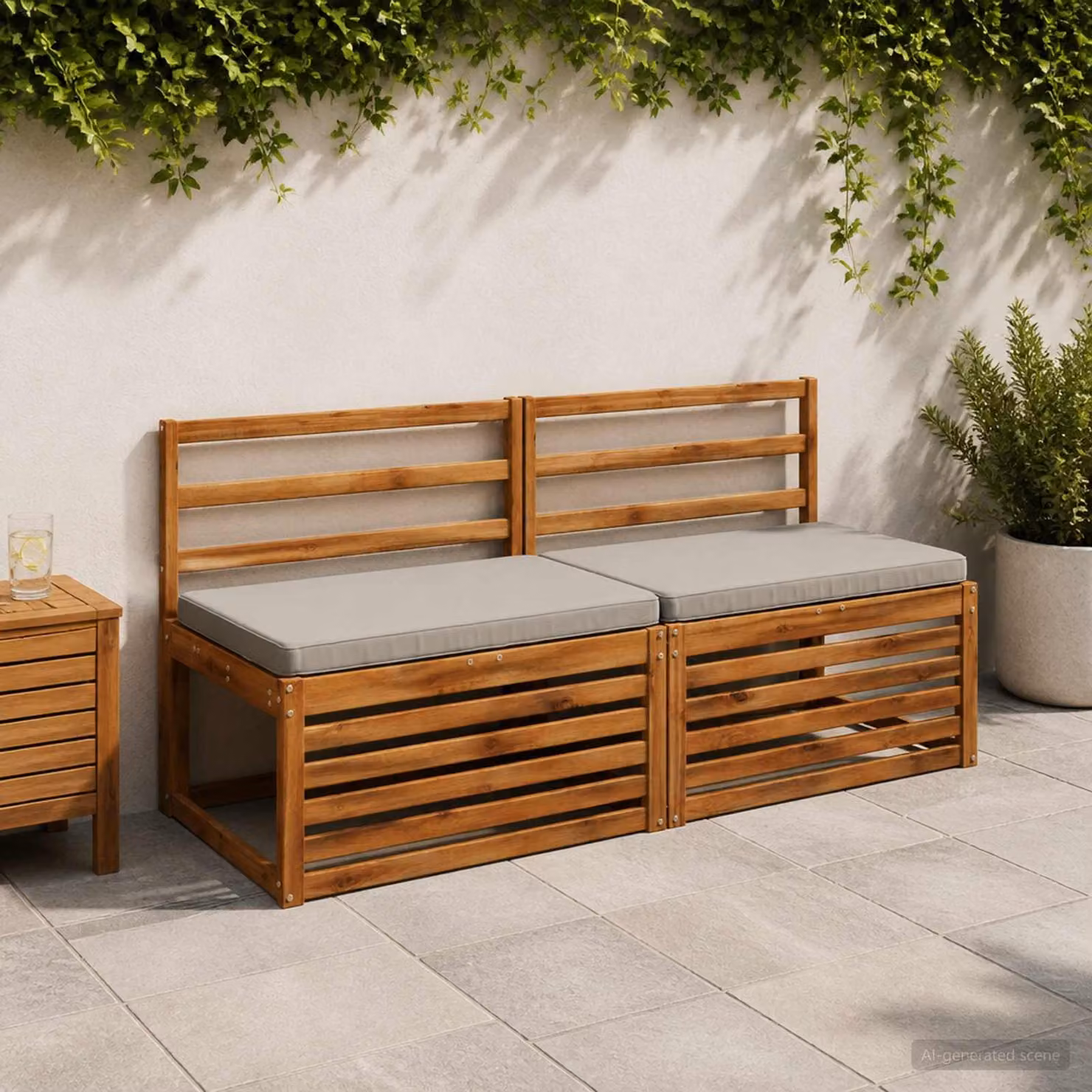 Cuscino per panchina vidaXL VUGHT grigio in poliestere con rivestimento rimovibile e resistente ai raggi UV
