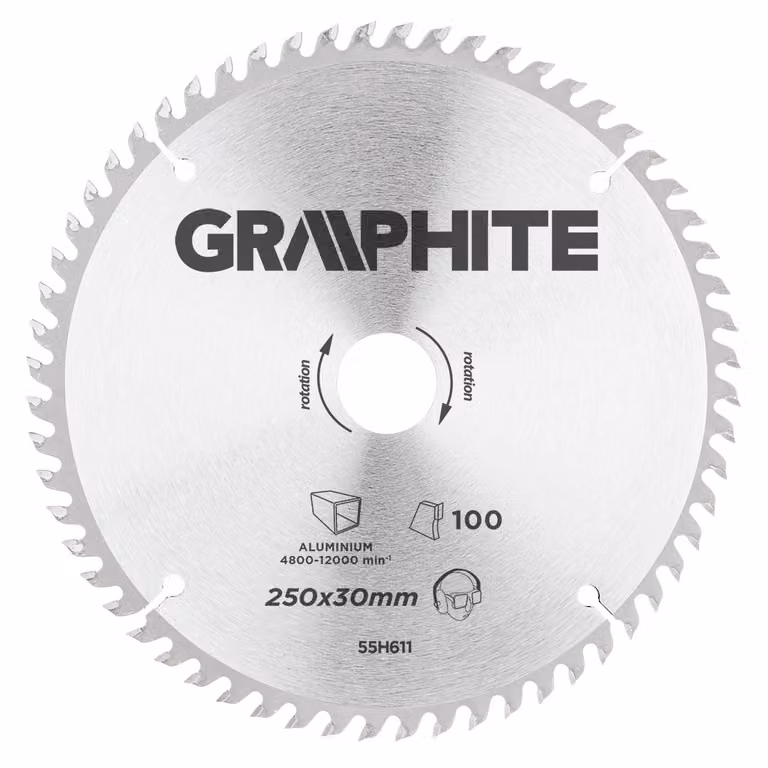 Disco da taglio in grafite Widia 250 x 30 mm, 100 denti, ALU