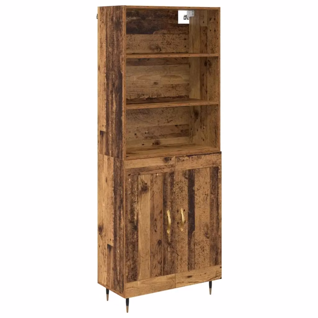 Credenza Buffet Moderna vidaXL in Legno Marrone con Ante a Battente L: 69,5 cm, P: 34 cm, H: 180 cm – 2