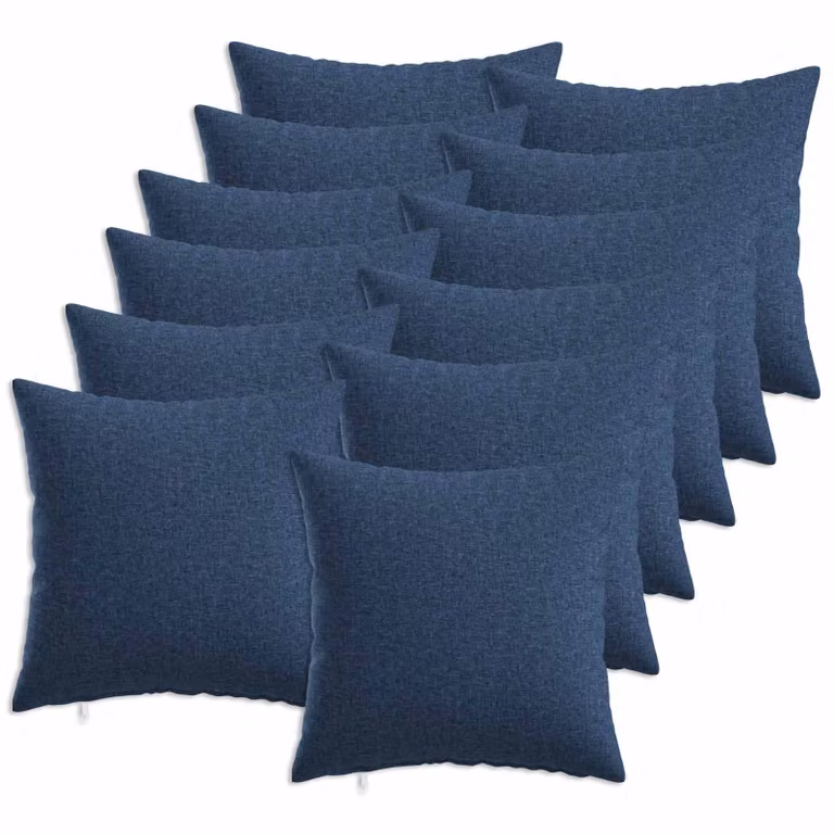 Set di 12 federe vidaXL HEERLEN blu in tessuto poliestere, L 50 cm x P 50 cm