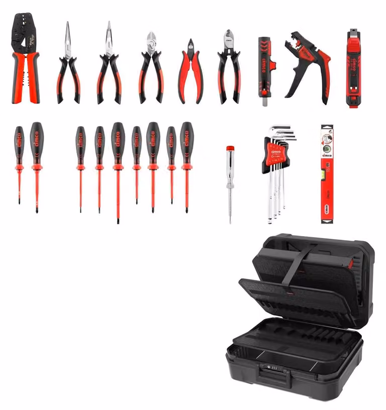 Valigetta porta attrezzi Cimco, CimCase PRO Electric B1T2, 31 pezzi, nero/rosso, 1 pz.