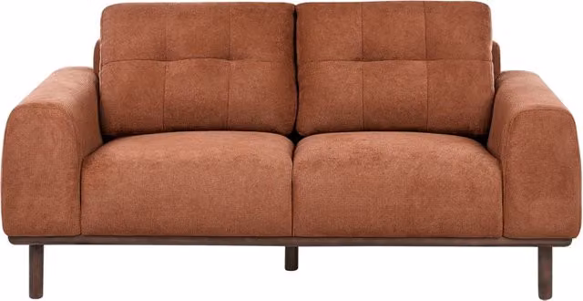 Divano a 2 posti BELIANI in tessuto marrone dorato con gambe in legno di frassino per soggiorno in stile moderno L: 170 cm, P: 71 cm, H: 76 cm – 1