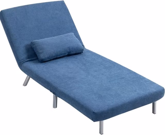 Poltrona letto ULEVR 80x75x83 cm pieghevole con schienale regolabile in 5 posizioni, blu