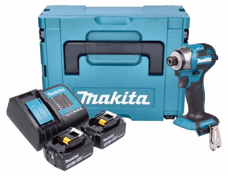 Avvitatore a impulsi a batteria Makita DTD 173 STJ 18 V 180 Nm 1/4" brushless + 2x batteria ricaricabile 5,0 Ah + caricabatterie + Makpac