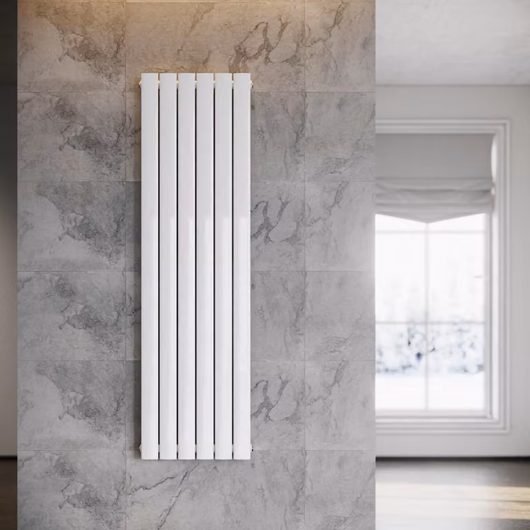 SONNI - Radiatore a pannello, design verticale, a uno strato, colore bianco, dimensioni 1600x465 mm, senza resistenza riscaldante