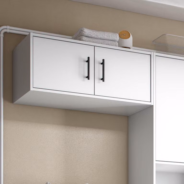 Dmora Armadio Multiuso 2 Ante Handover 40x34h cm Bianco, 3 Ante un Vano