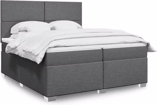 Letto Ibrido con Materasso a Molle Insacchettate vidaXL, Grigio e Bianco, L/P: 200 x 200 cm