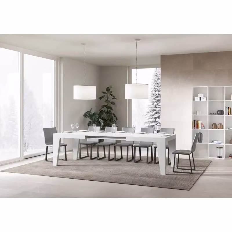 Tavolo allungabile moderno ITAMOBY in bianco frassino con piano in MDF laminato, L: 200-304 cm, P: 90 cm, H: 77 cm – 2