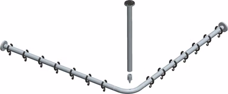 Set di binari per tende da doccia Keuco Plan 14936 per doccia 80x80cm anodizzato argento 14936170800
